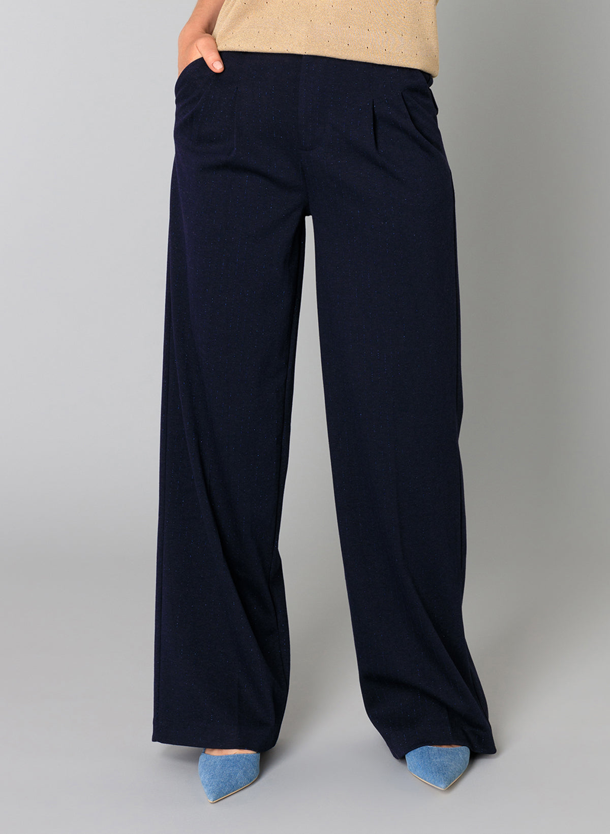Yest blazer donker blauw met lurex draad model Bailey dark navy