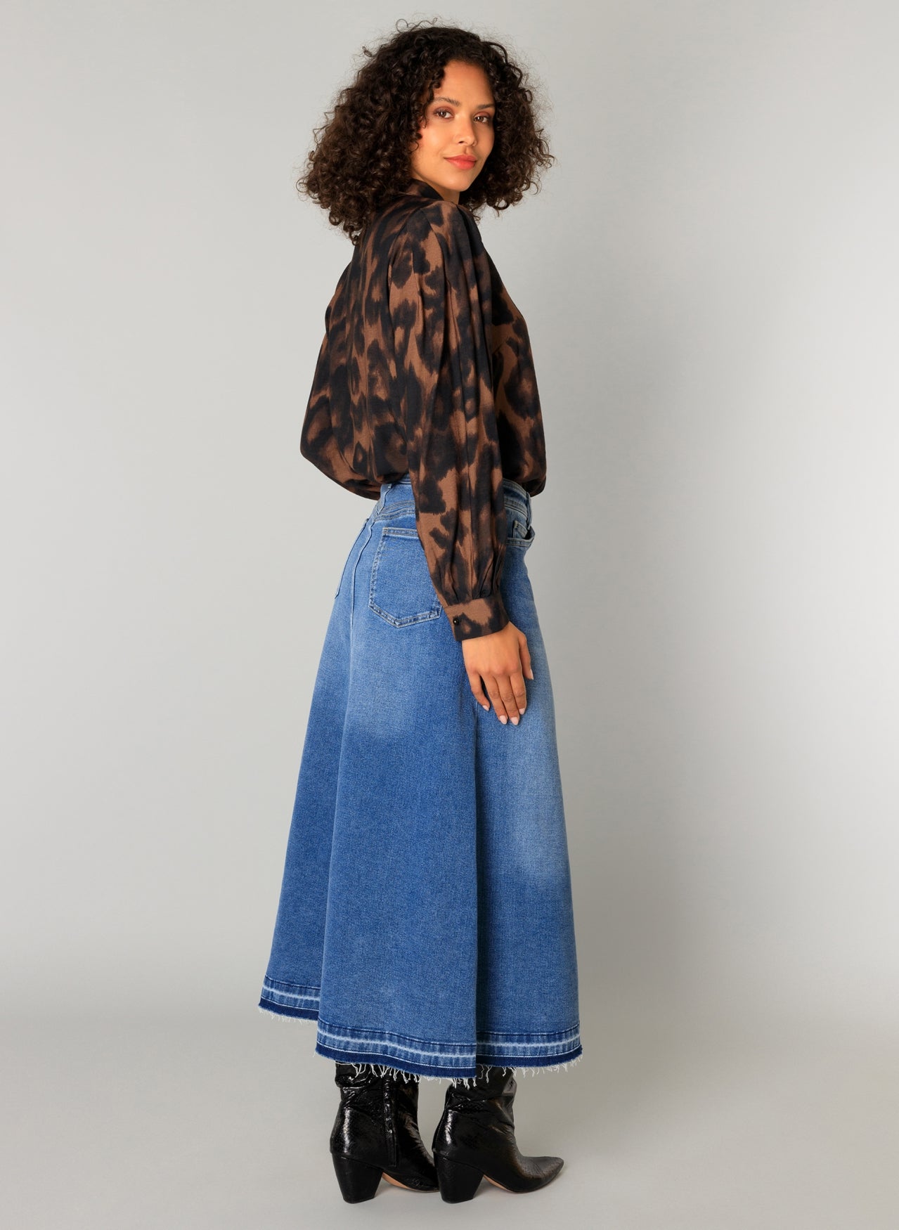 Yest blouse panter print bruin model Colette