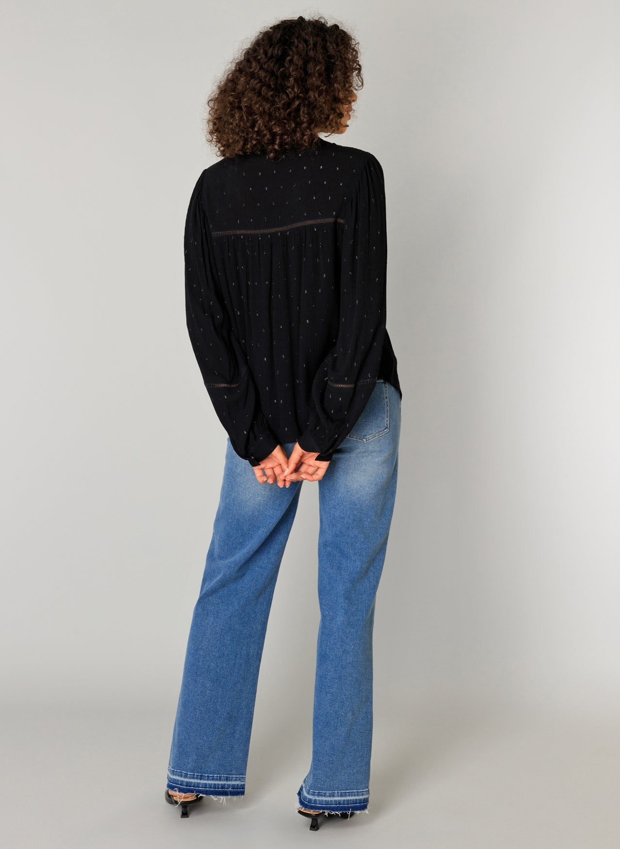 Yest blouse zwart met lurex model Cybil