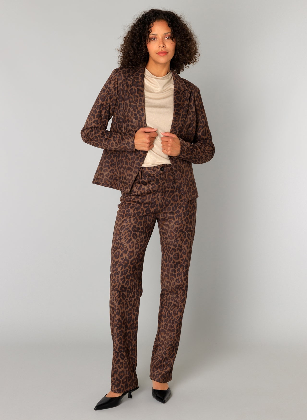 Yest broek panter print bruin model Constance leopard multi