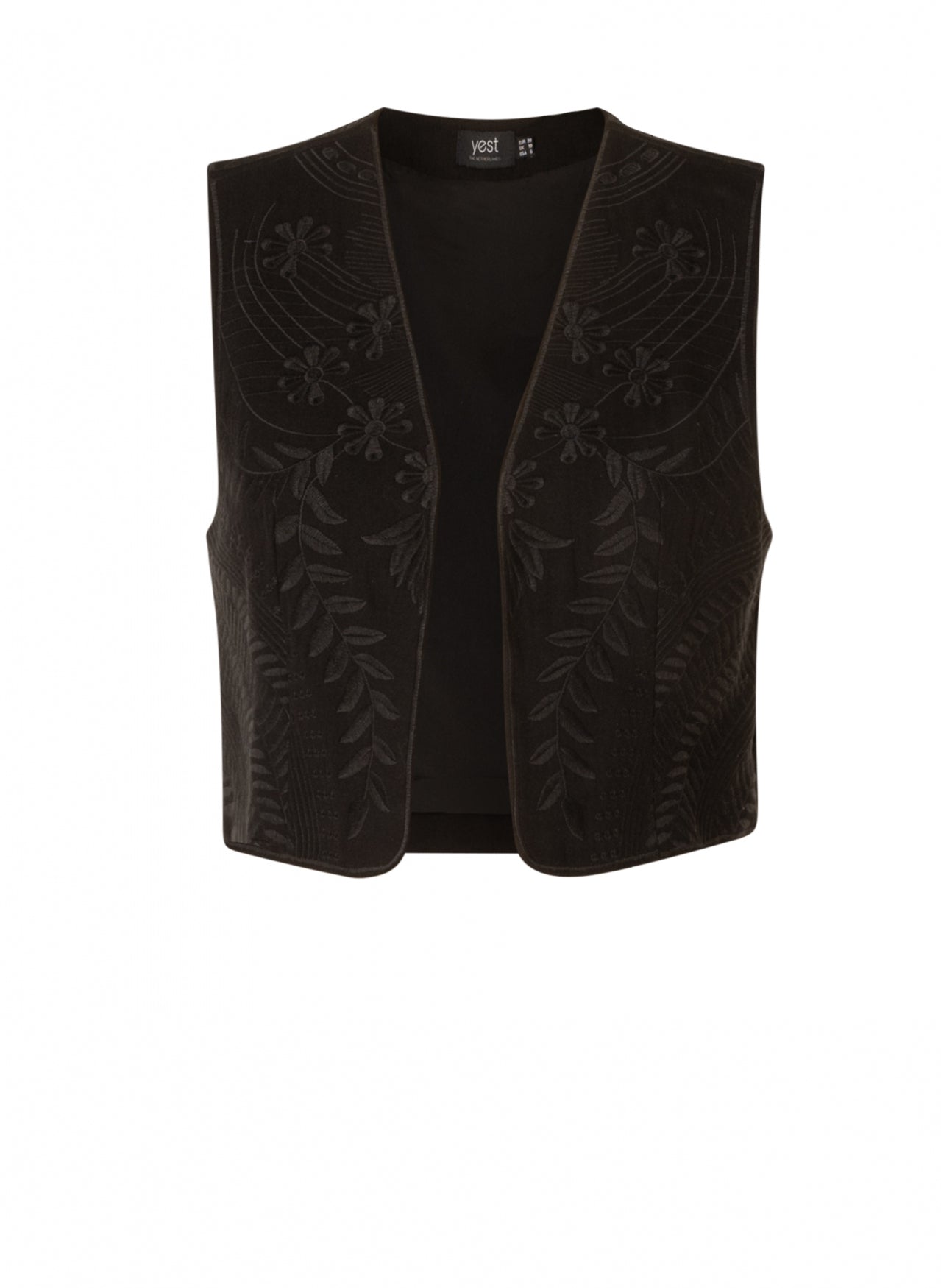 Yest gilet zwart met motief model Clarisse