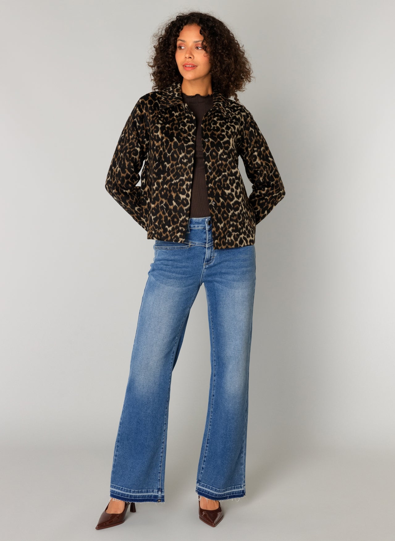 Yest jasje blouse panterprint bruin model Coraline multi leopard