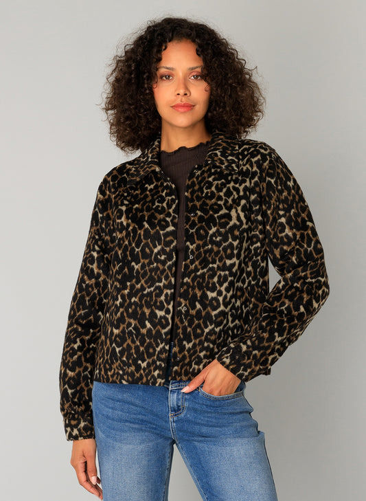 Yest jasje blouse panterprint bruin model Coraline multi leopard