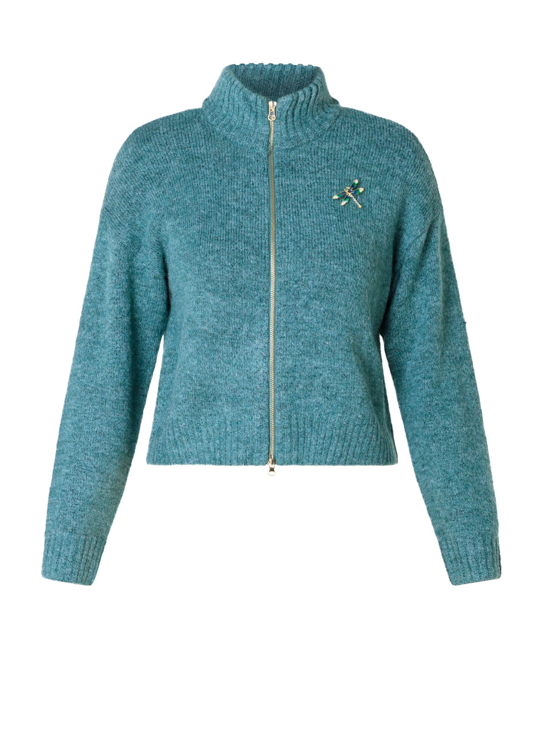 Yest vest blauw gemeleerd vest model Donika dark mint