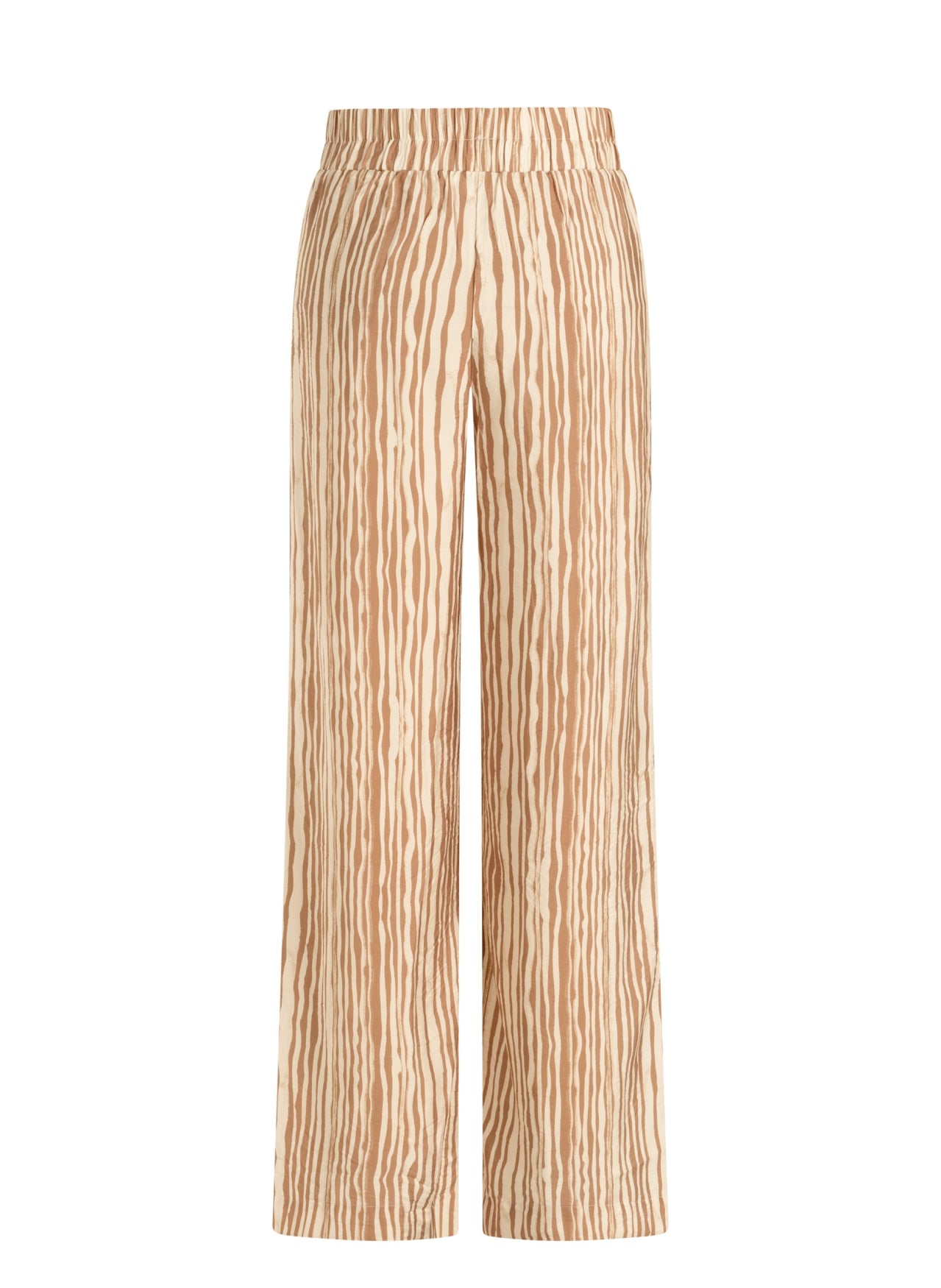 Yest broek strepen print offwhite zandkleur model Meline summer Taupe 0006286