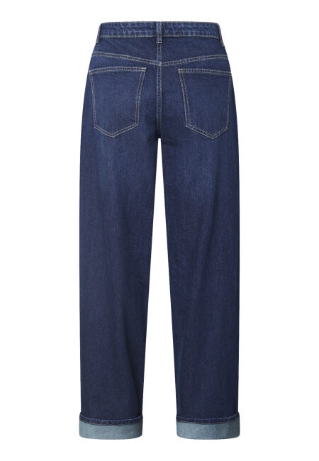 Sisters Point jeans donker blauw met omslag model Ollie dark blue wash