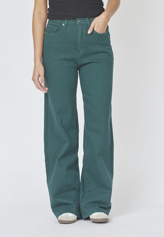 Sisters Point jeans groen wide fit model Owi