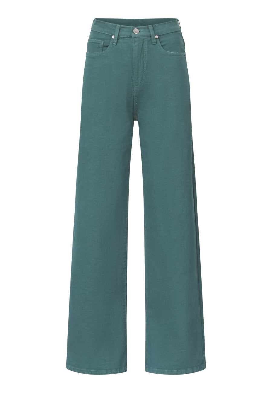 Sisters Point jeans groen wide fit model Owi