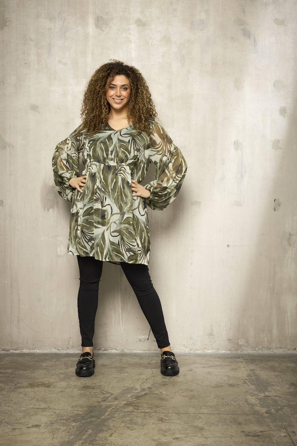 Zhenzi tuniek groene print model Saya 1043 Seya