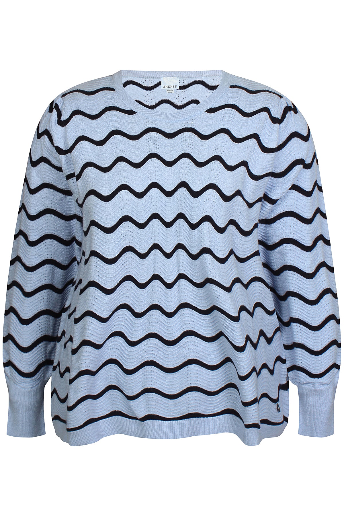 Zhenzi trui blauw gestreept model Elga 1166 pullover