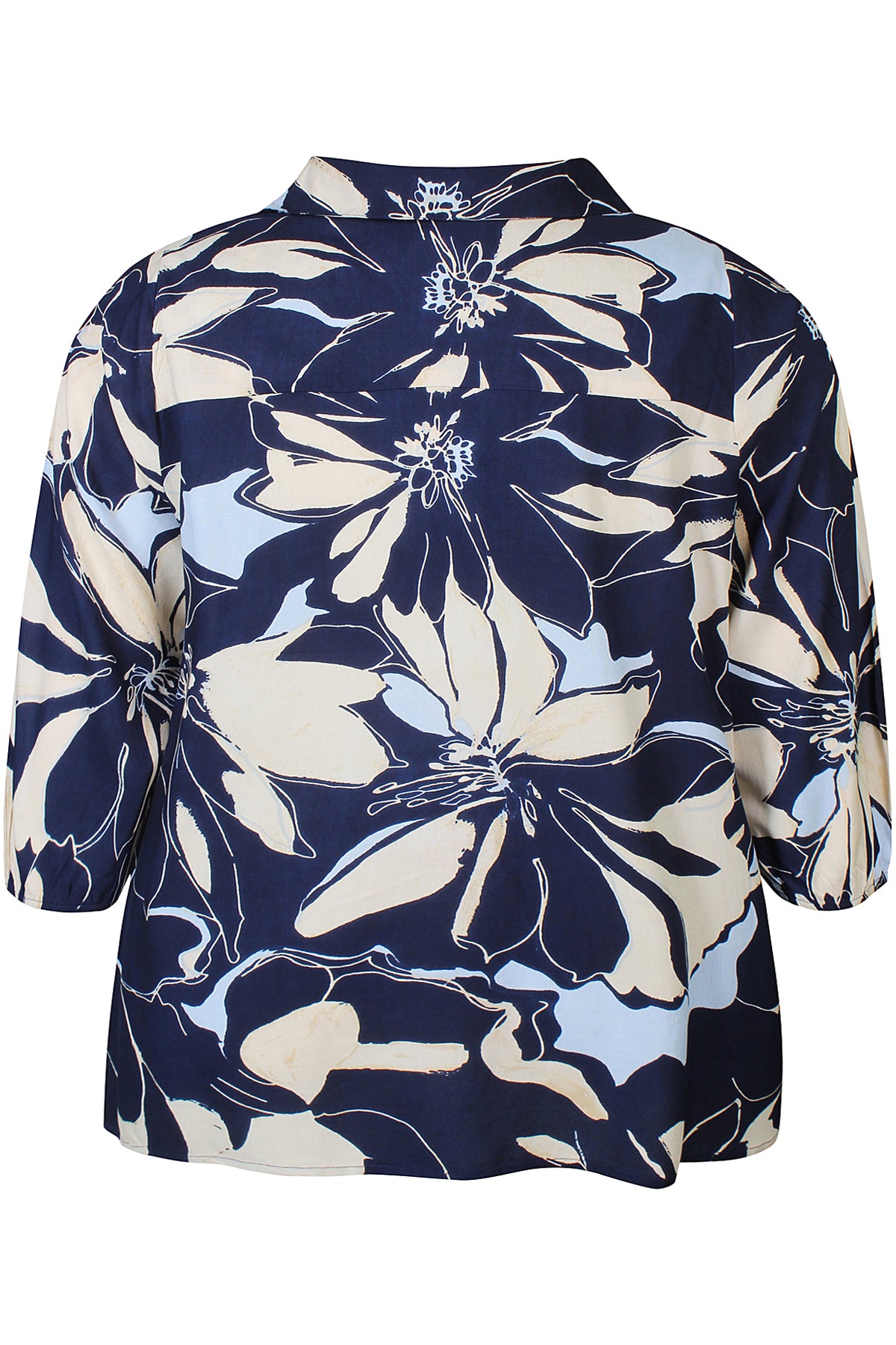 Zhenzi blouse blauw met print model Amaya 1195