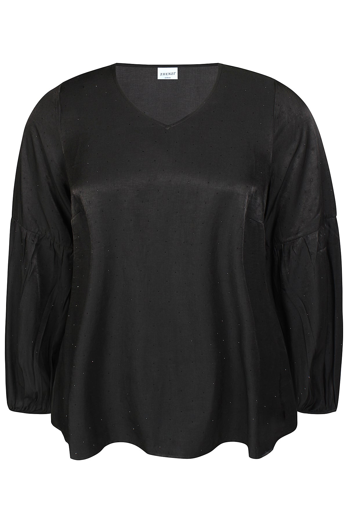 Zhenzi blouse zwart met strass model Tica 201235