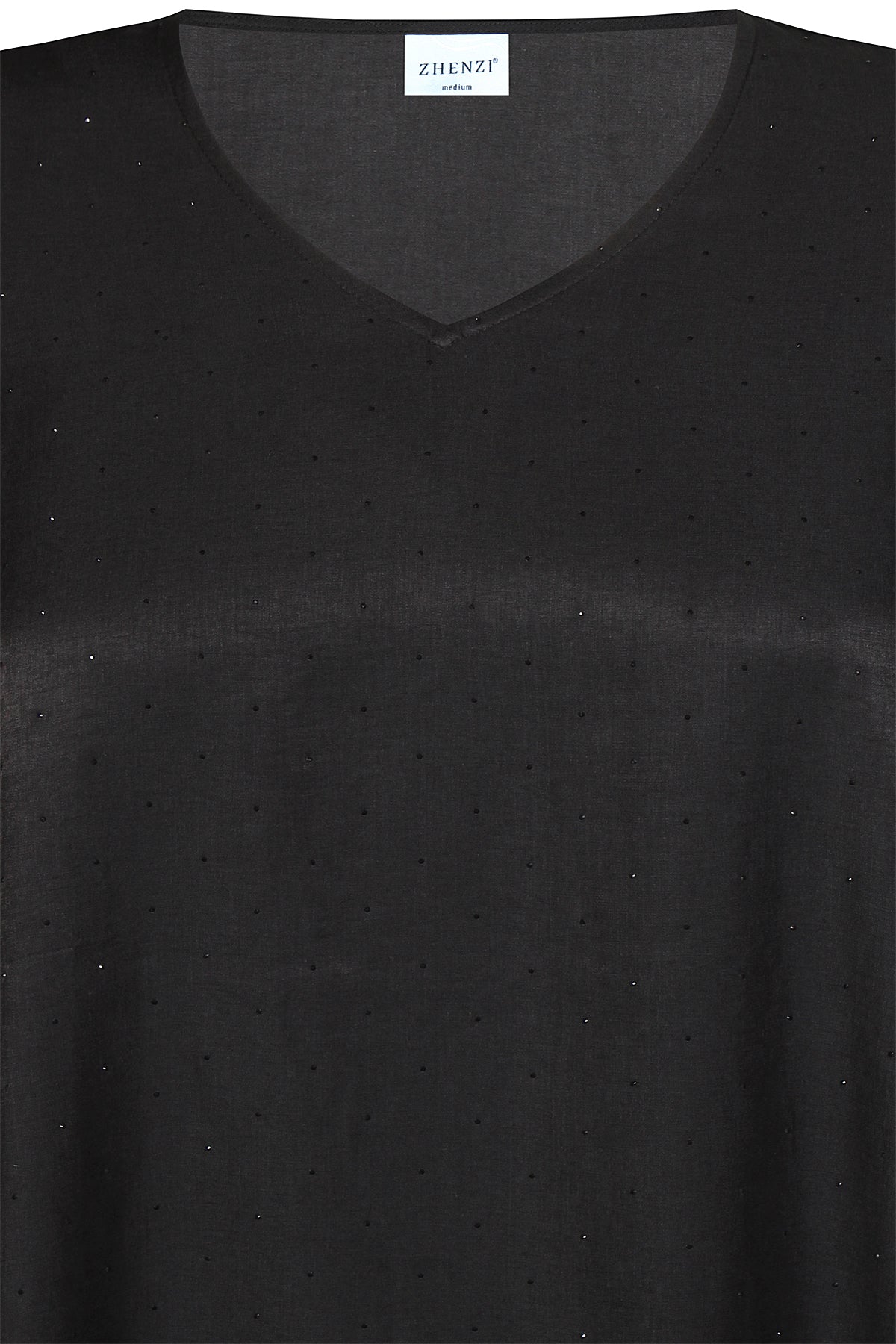 Zhenzi blouse zwart met strass model Tica 201235