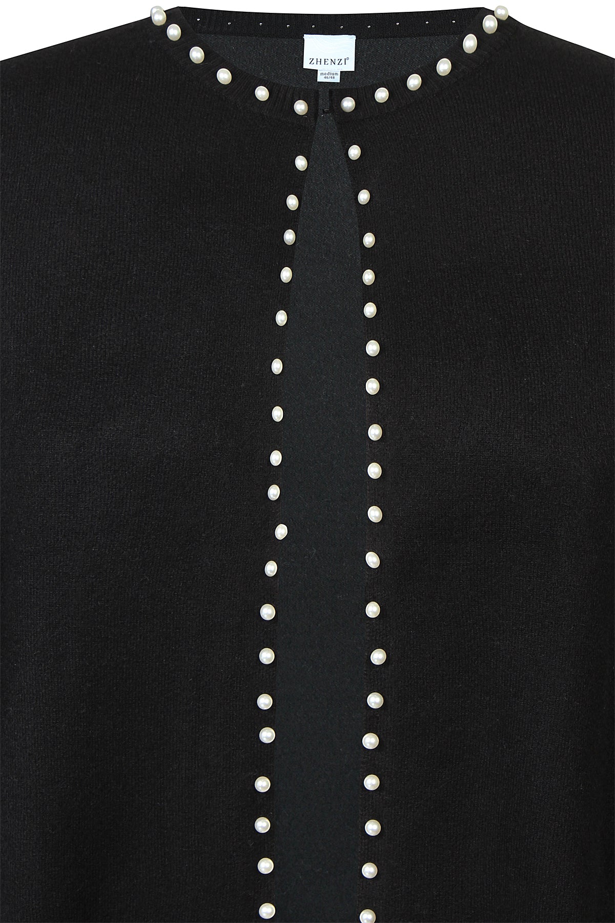 Zhenzi vest zwart met parels model Elga 201240 cardigan