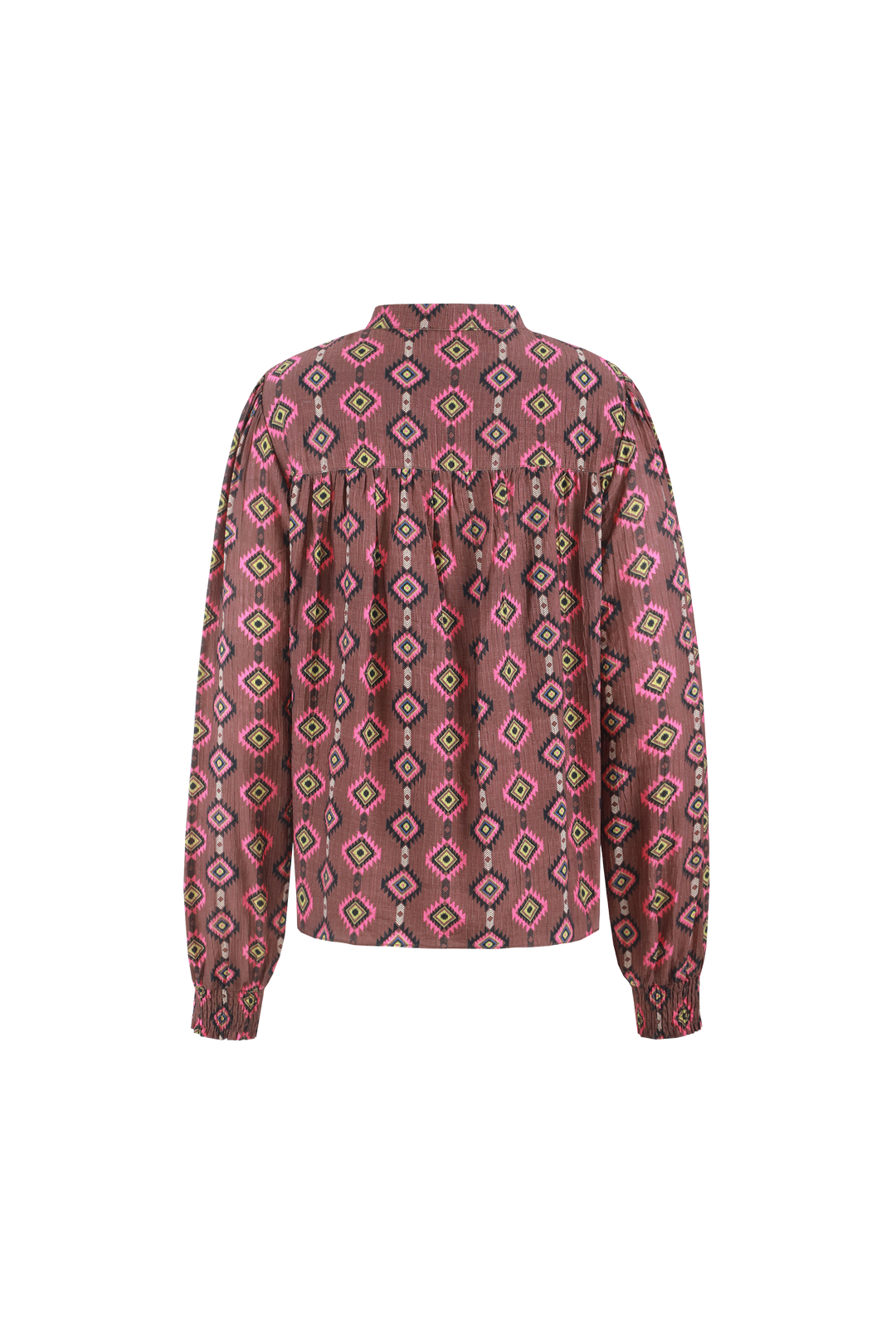 Fluresk blouse bruin roze print model Rhodes top mocha brown raspberry