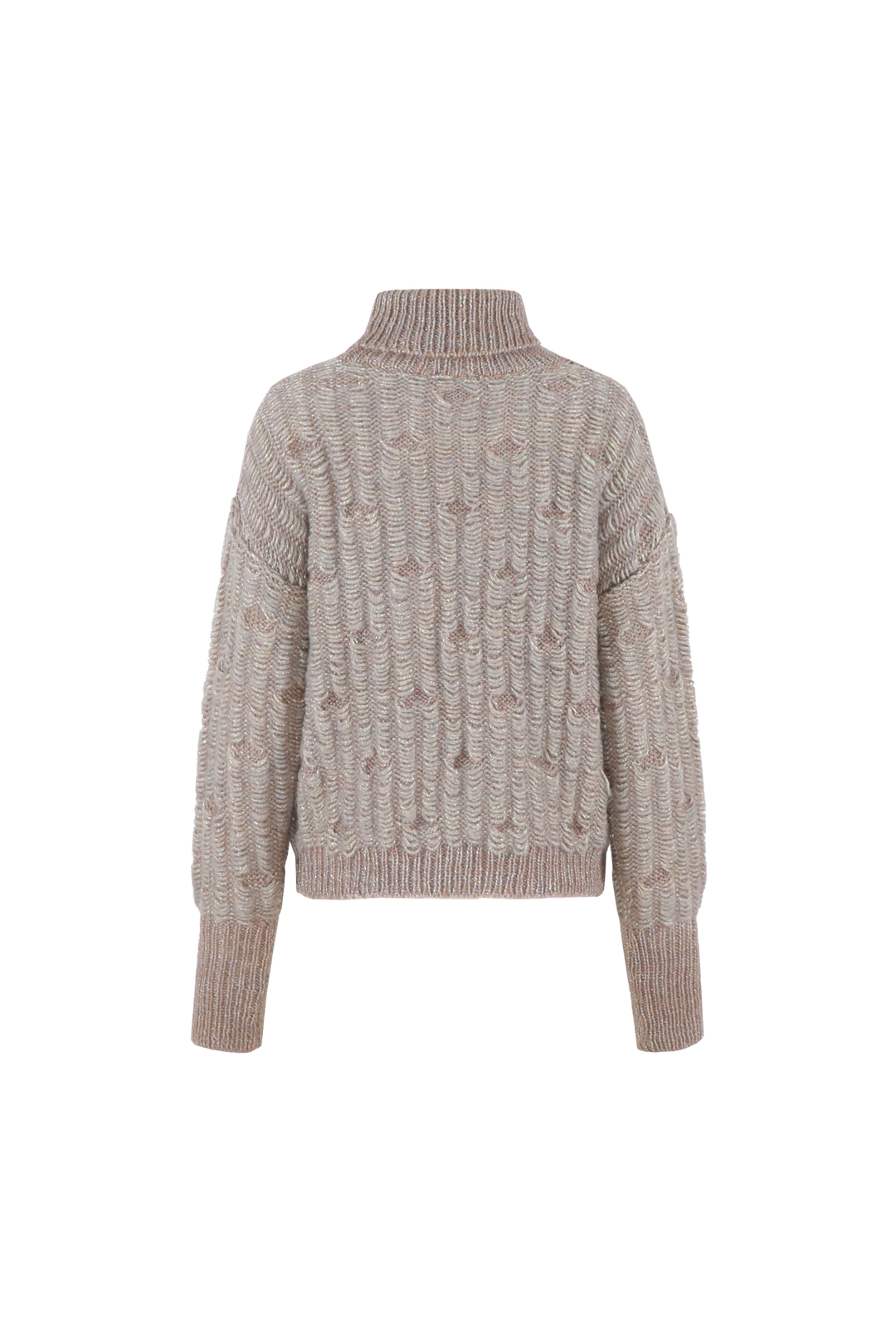 Fluresk trui beige met lurex detail model Lira warm taupe sand