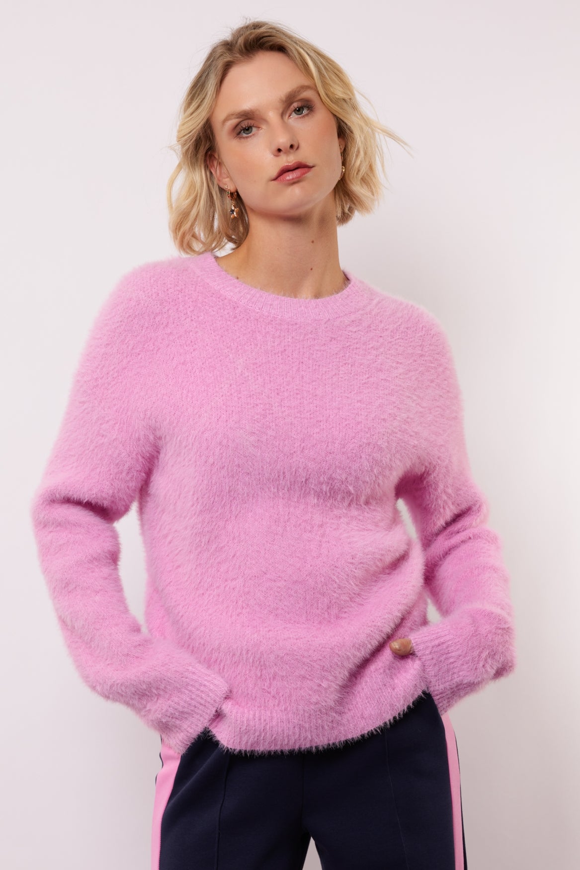 Fluresk trui roze fluffy model islene knit sweater begonia pink