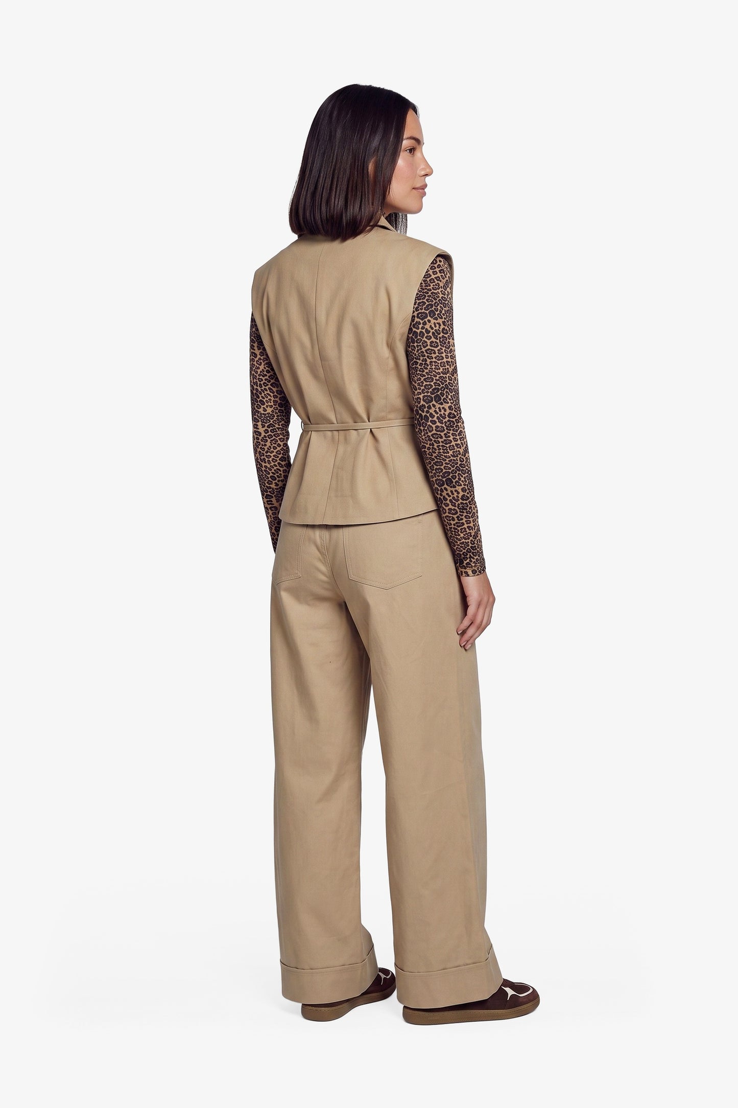 Fluresk broek zandkleur beige model Sien pants Khaki 26NQF27