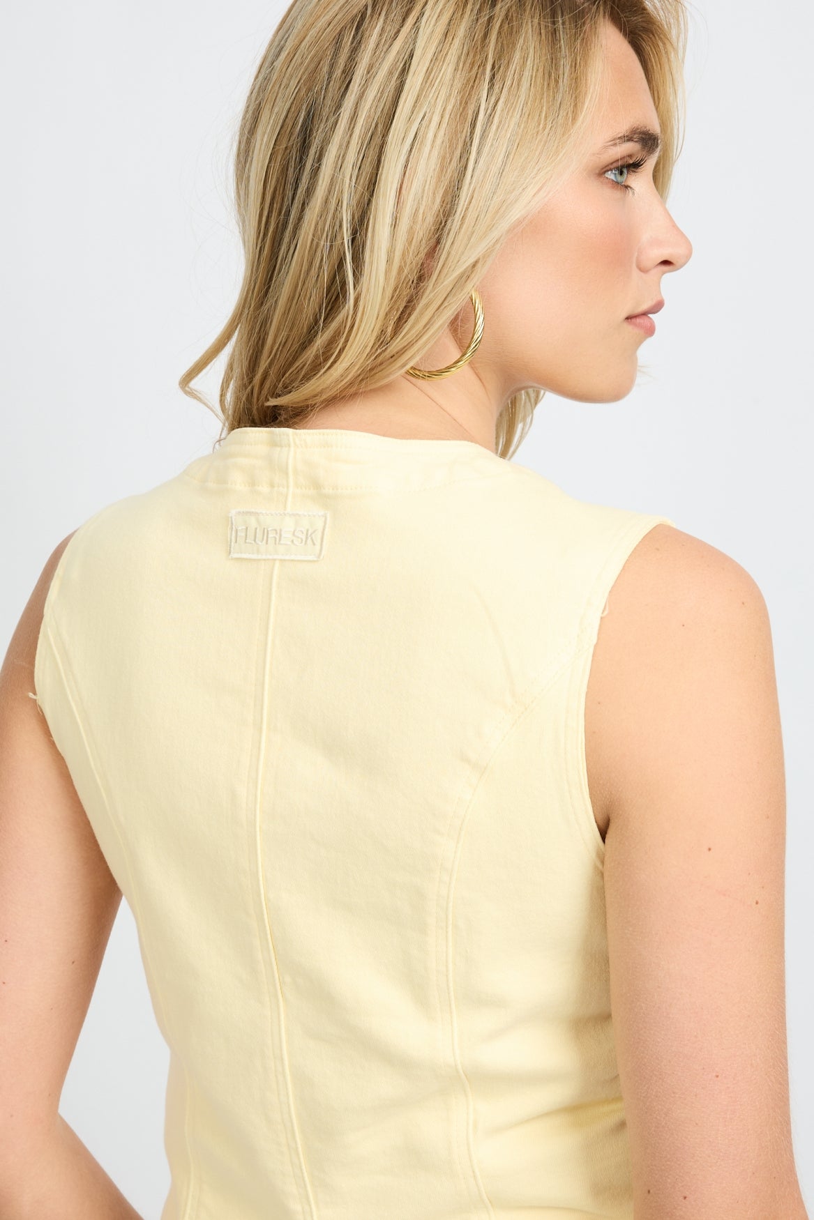 Fluresk gilet geel model Zeni Vanilla