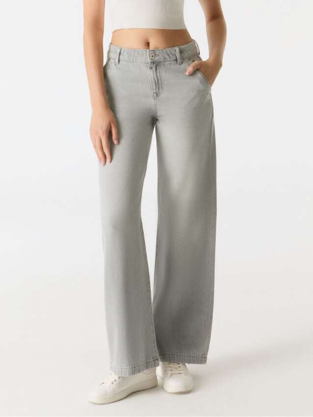 Coj jeans wide fit Maxine light grey lengte 30
