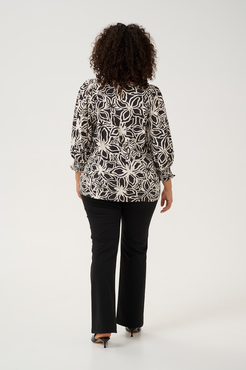 Kaffe Curve blouse zwart wit KChaliah