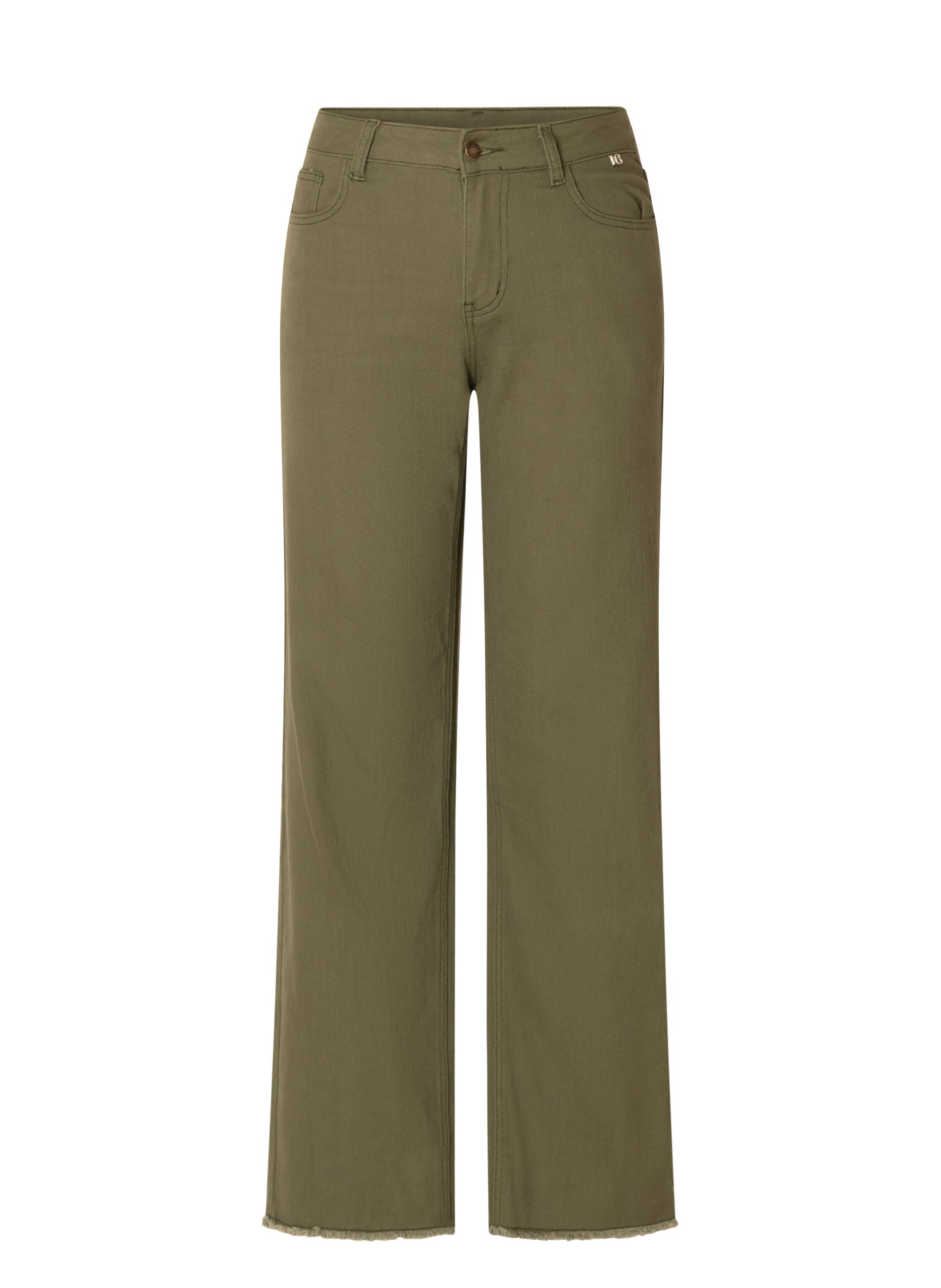 Ivy Beau jeans groen recht straight model Sis olive