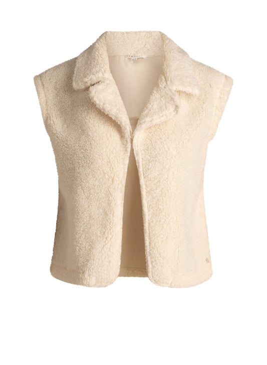 Ivy Beau bodywarmer teddy gilet offwhite model Saara