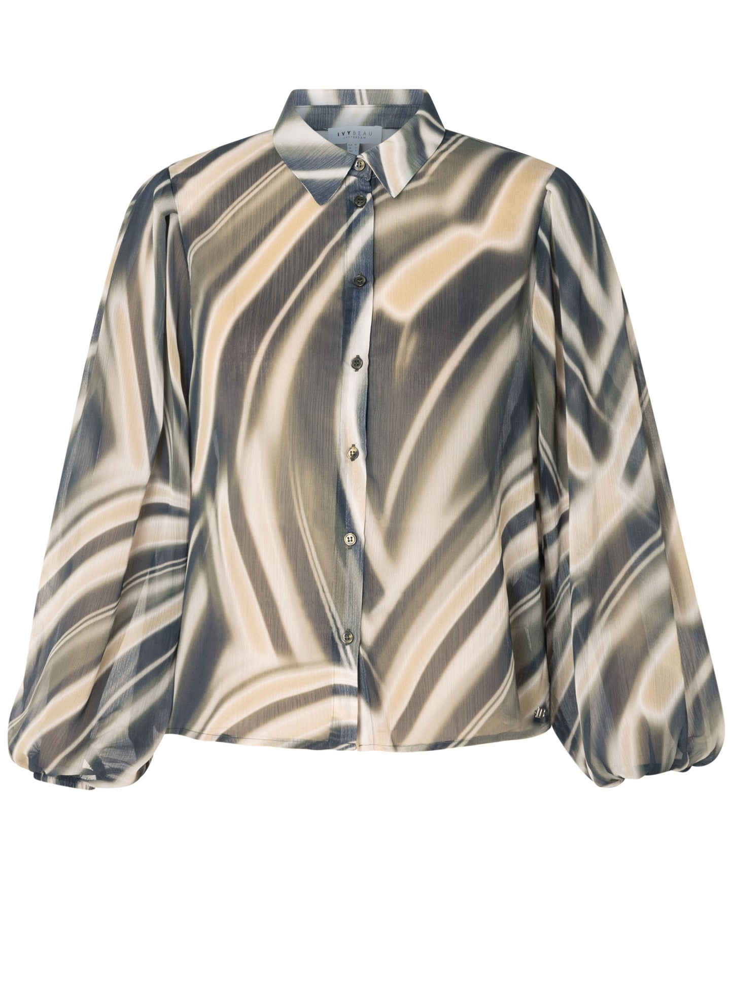 Ivy Beau blouse groene print model Sirien olive multi