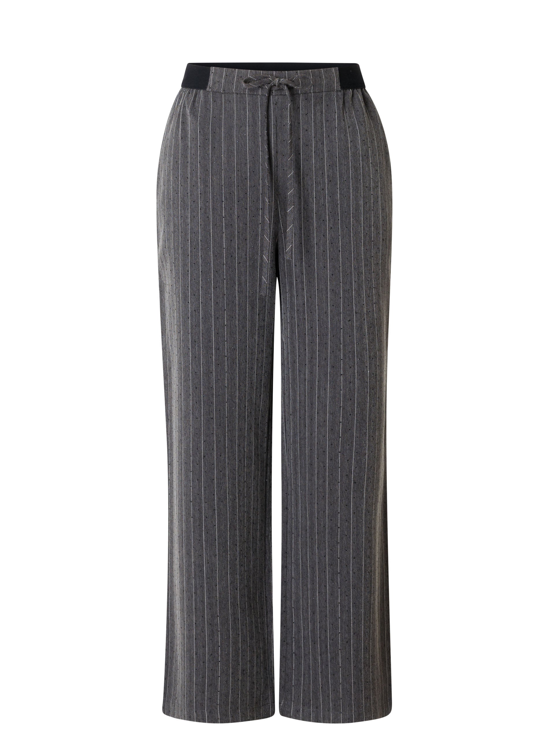 Ivy Beau pantalon donker grijs pinstripe met strass model Amalia