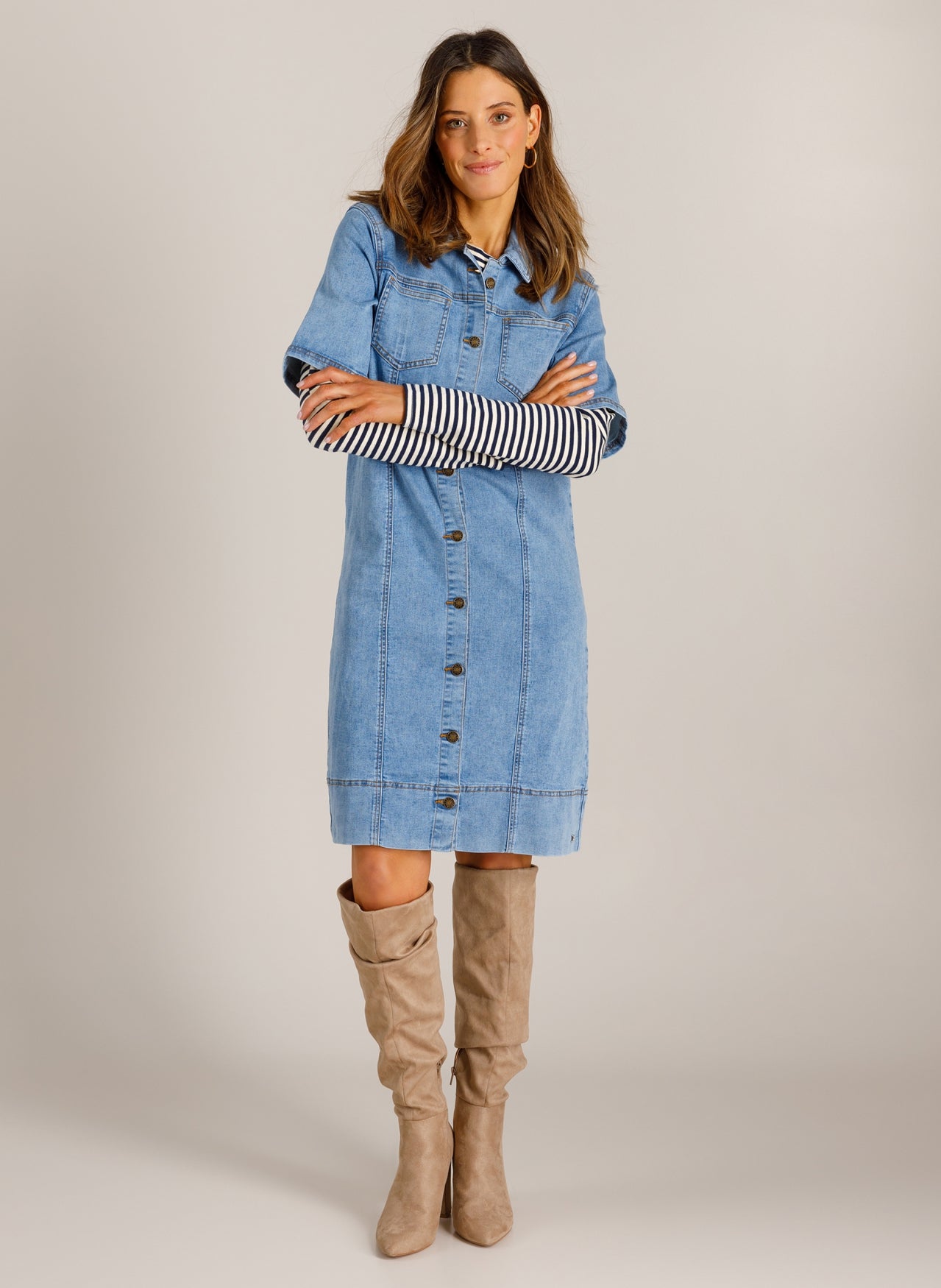 Ivy Beau jeans jurk vicky denim blue blauw