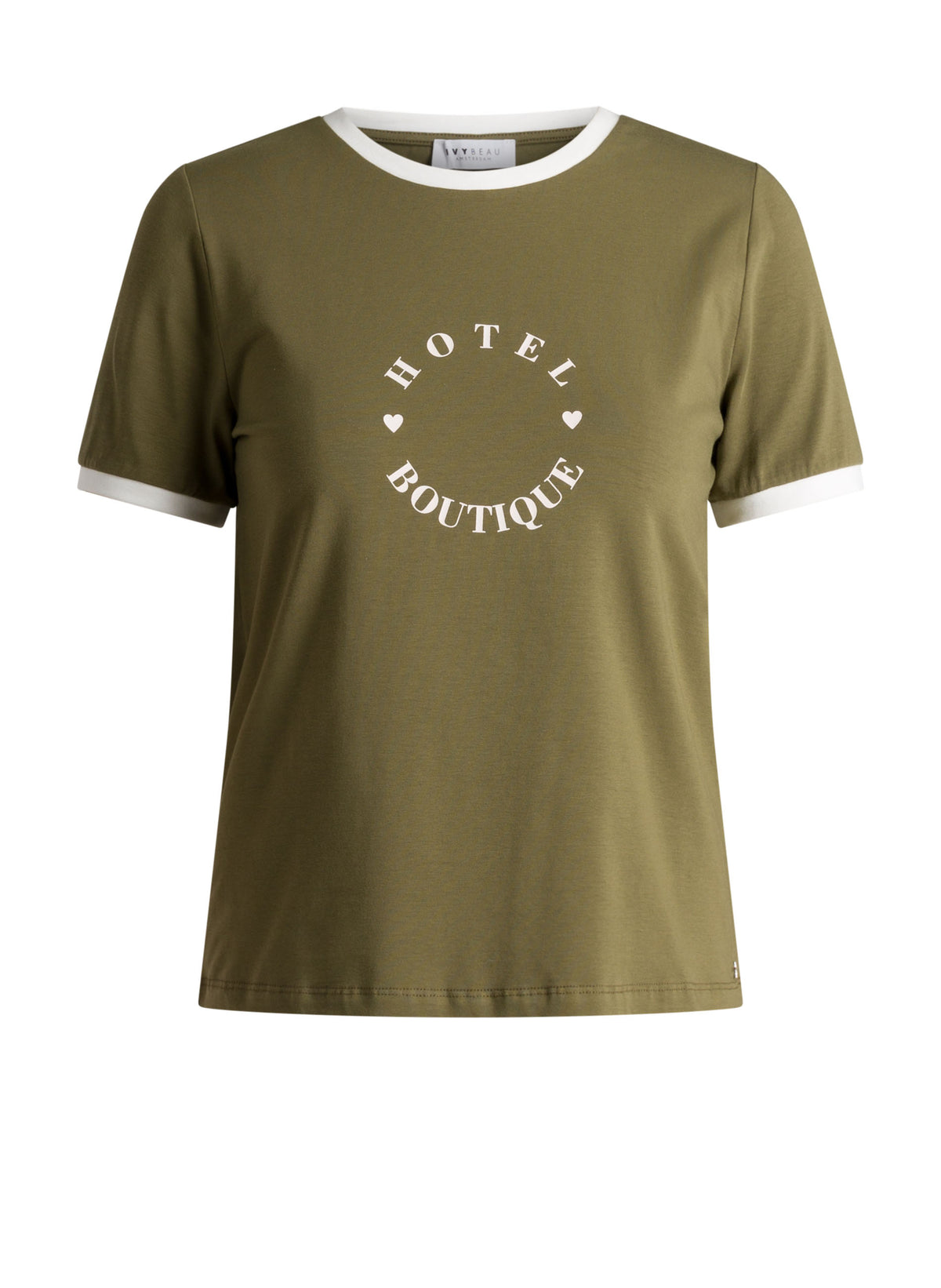 Ivy Beau T-shirt groen met off white opdruk model Helien green 4201188