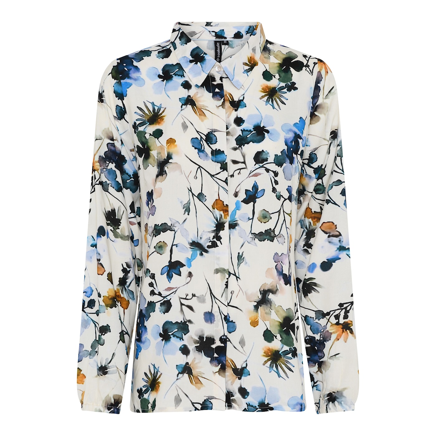 Soulmate blouse offwhite met blauwe bloemenprint model Susan 4428