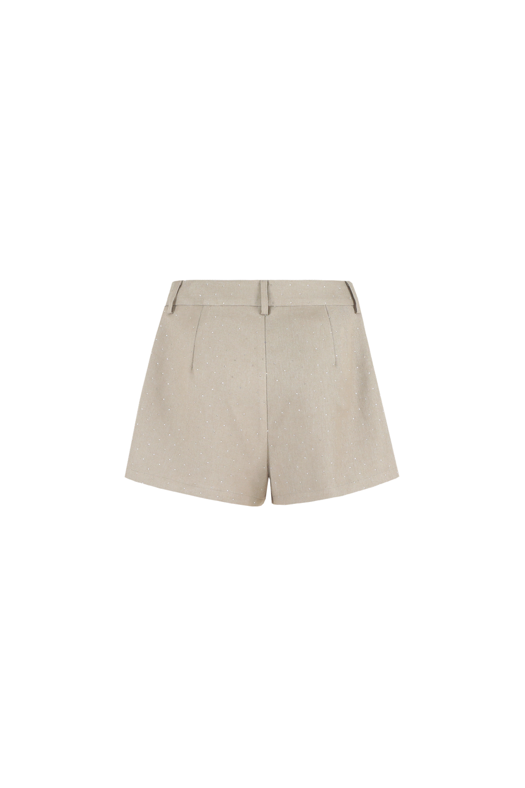 Fluresk beige met strass shortje model Yelena korte broek warm taupe
