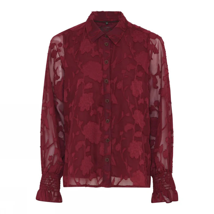 Soulmate blouse bordeaux rood model Fave 1 wine red