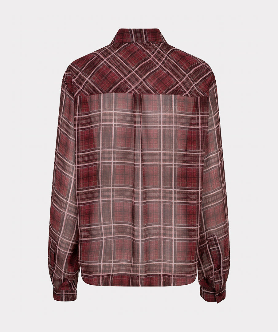 Esqualo blouse rood ruit model Autumn Check Burgundy