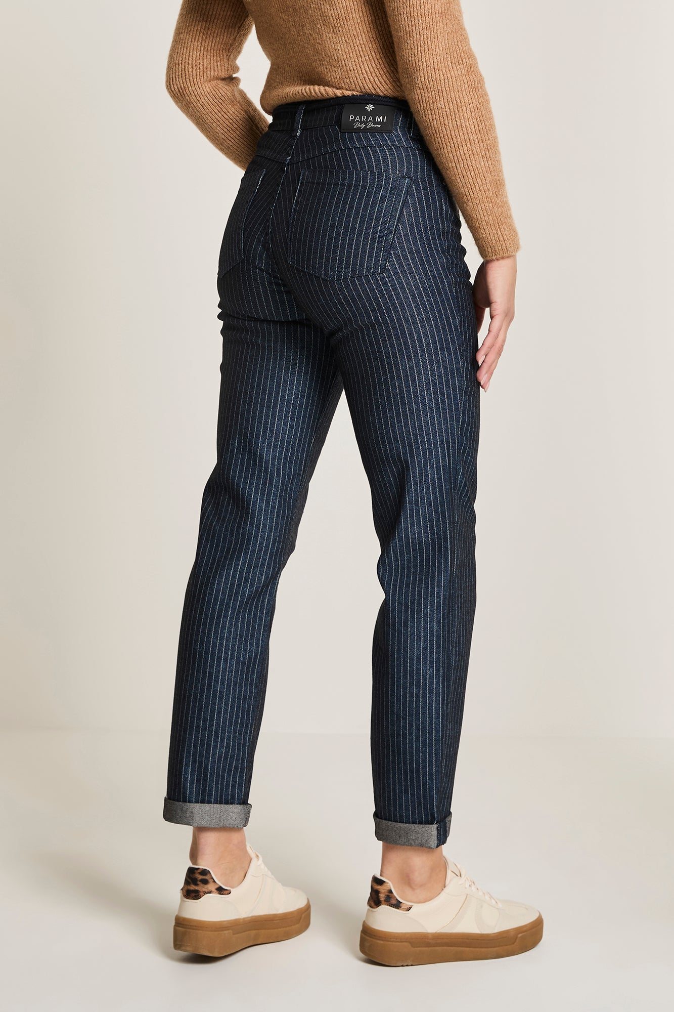 ParaMi jeans blauw striped model Bobby lengte 30 navy indigo