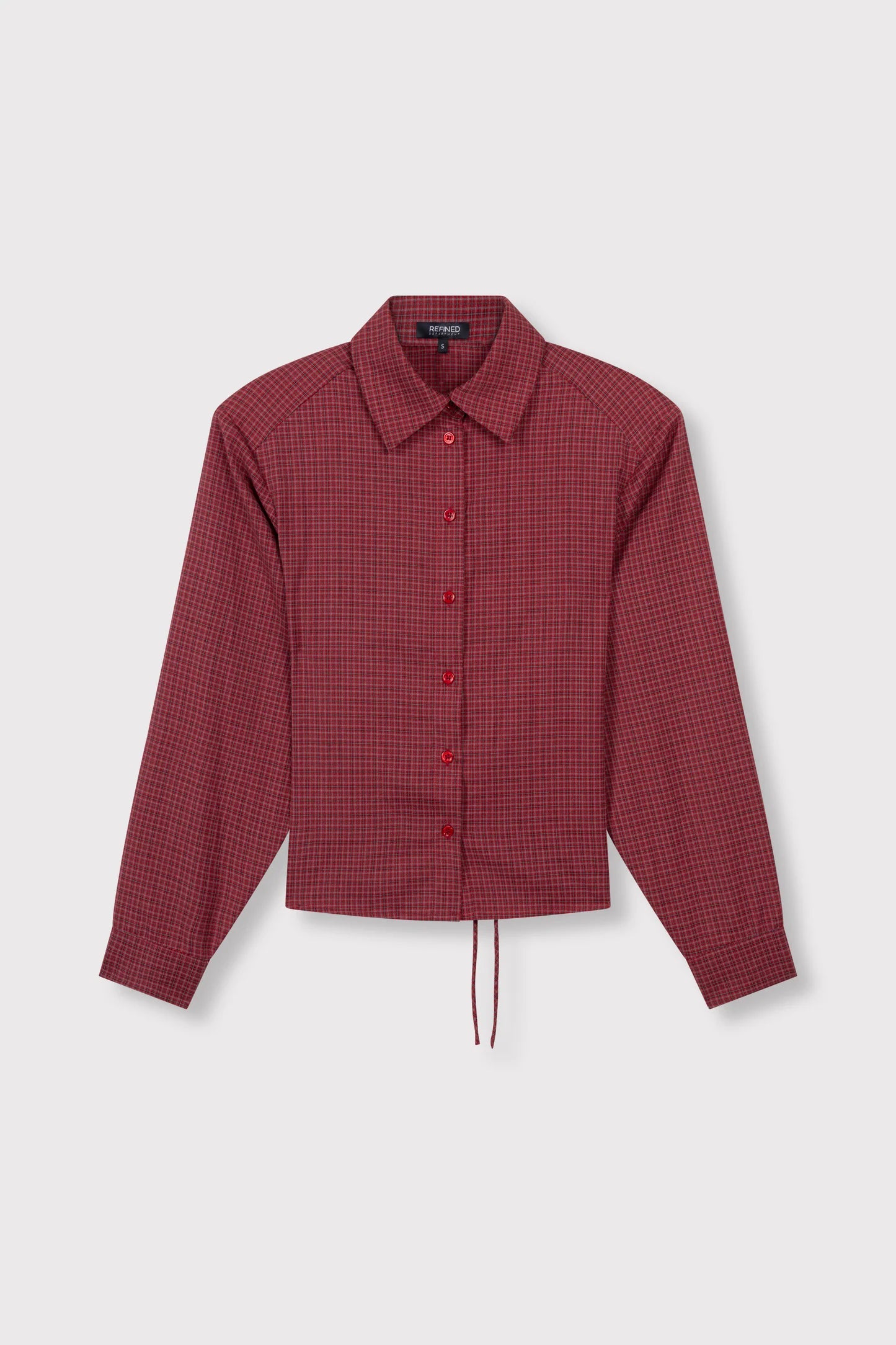 Refined Department blouse rood met ruitjes patroon model Presley check red strap back