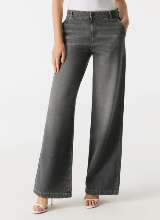 Coj jeans Maxine smoke grey lengte 30 wide fit wijd