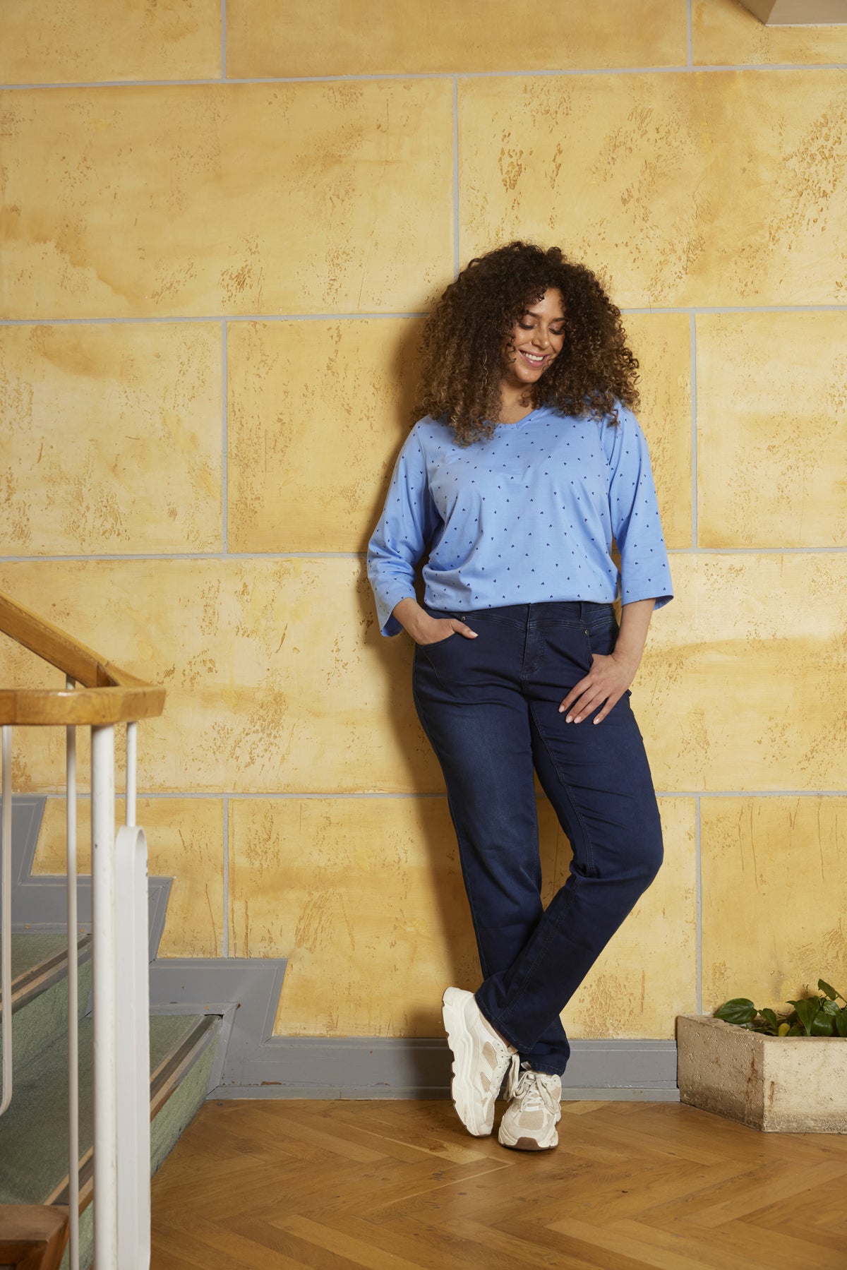 Zhenzi jeans donker blauw model slim leg curve