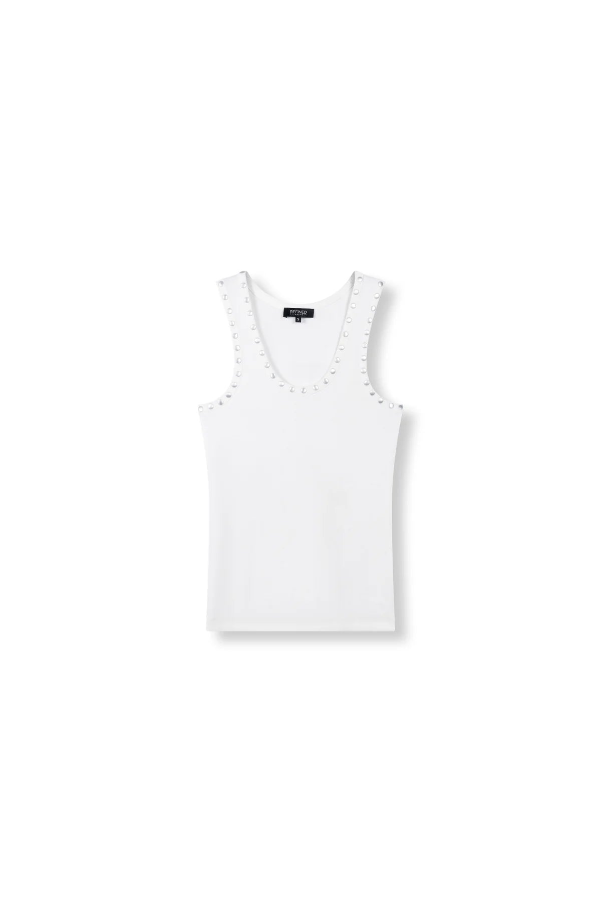 Refined Department top wit met zilver kleurige studs model Bente