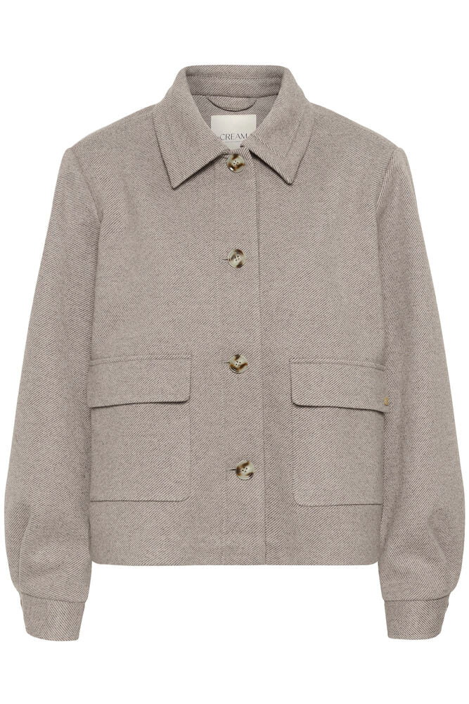 Cream jas zandkleur licht bruin model CRjaze short coat jacket brown lentil melange