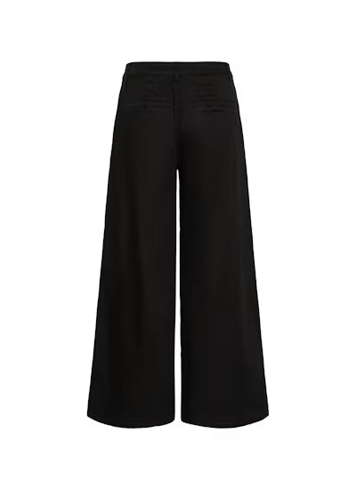Cream broek zwart wide leg CRvisti Colored denim Pant pitch black 100120