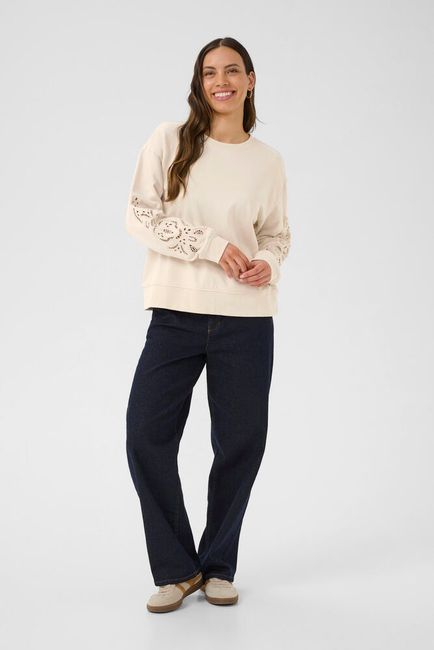 Cream sweater beige model CRjosie sweatshirt ancient scroll
