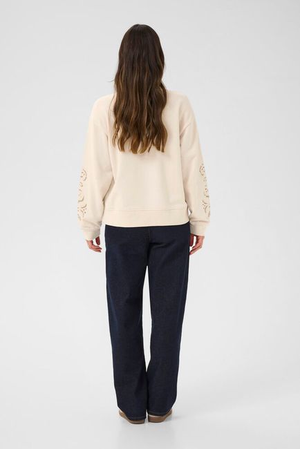 Cream sweater beige model CRjosie sweatshirt ancient scroll