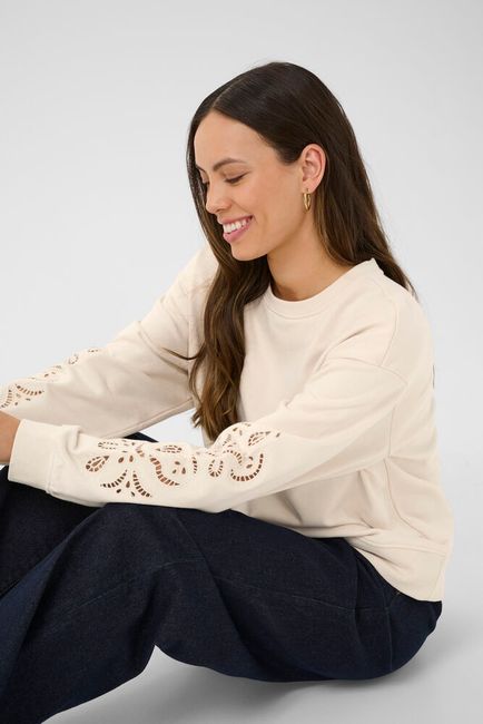 Cream sweater beige model CRjosie sweatshirt ancient scroll