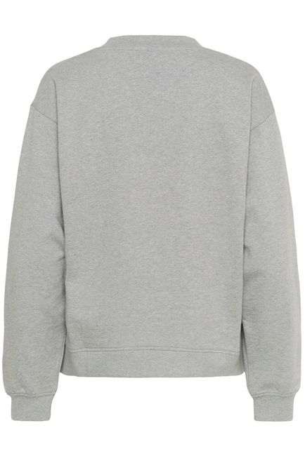 Cream sweater grijs NYC print model CRmirabella sweatshirt light grey melange