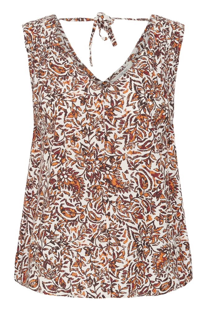 Cream top oranje print model CRTiah orange saraza flower