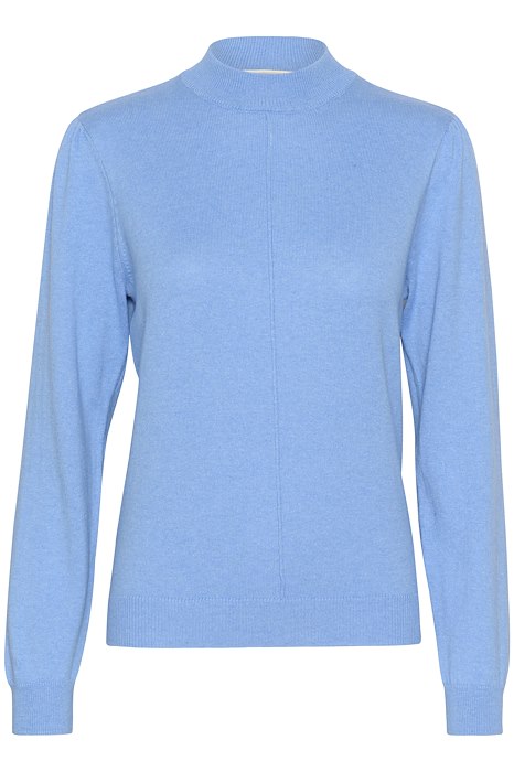 Cream trui blauw model CrAnva knit turtleneck kleur silver lake blue melange