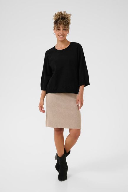 Cream trui zwart driekwart mouw model CRdela black deep
