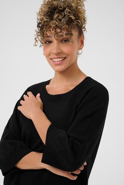 Cream trui zwart driekwart mouw model CRdela black deep
